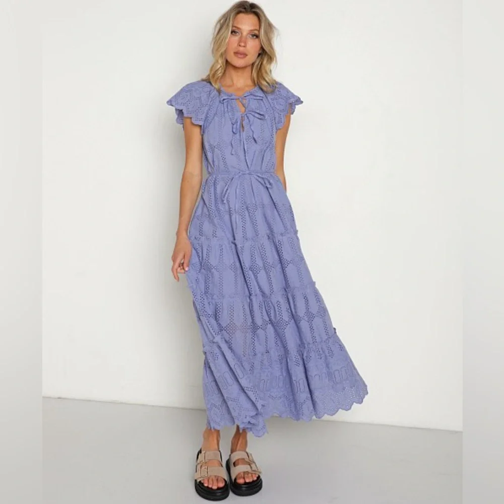 Cleobella Mallory Periwinkle Ankle Dress Size M - Picture 3 of 12